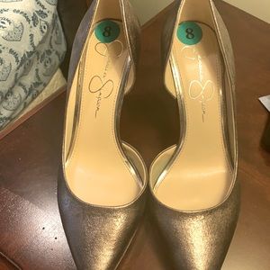 Jessica Simpson silver heels